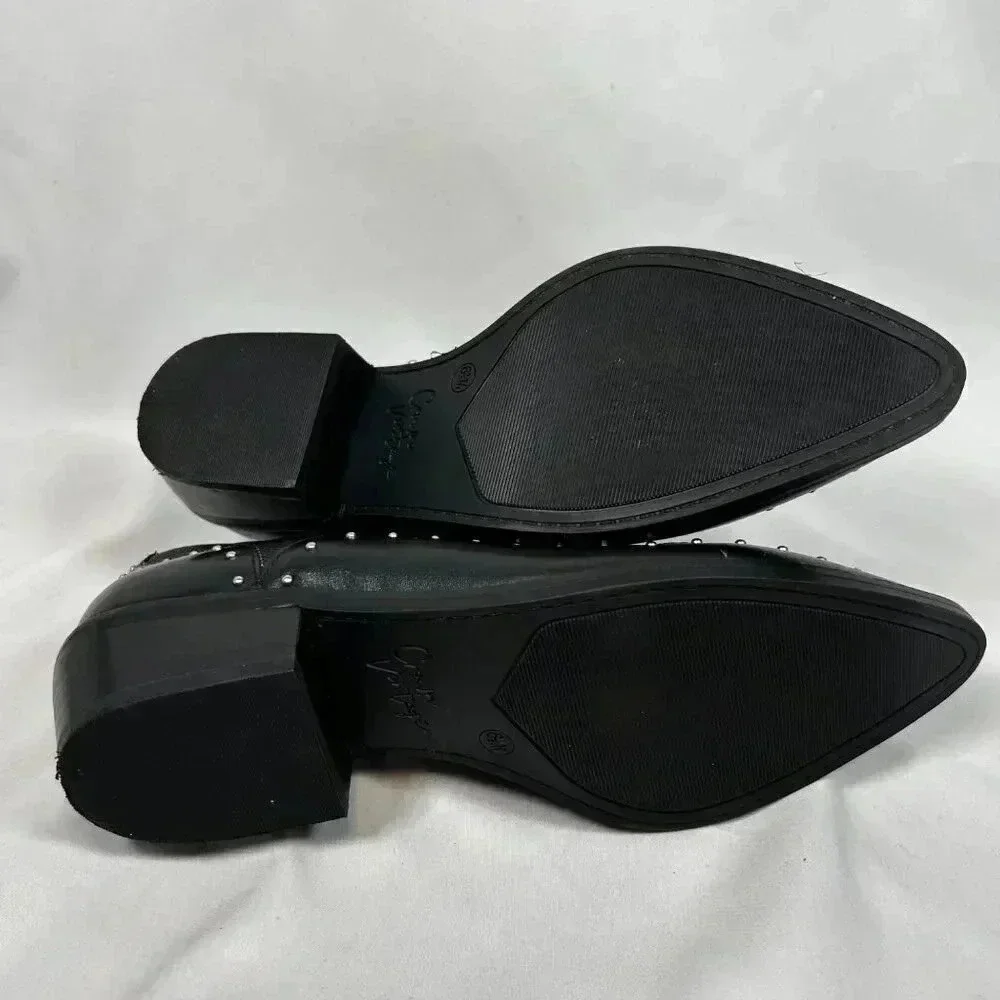 Crown Vintage Kavita Size 6.5M Boot Ankle Black Stud Embellished Western - Picture 8 of 8